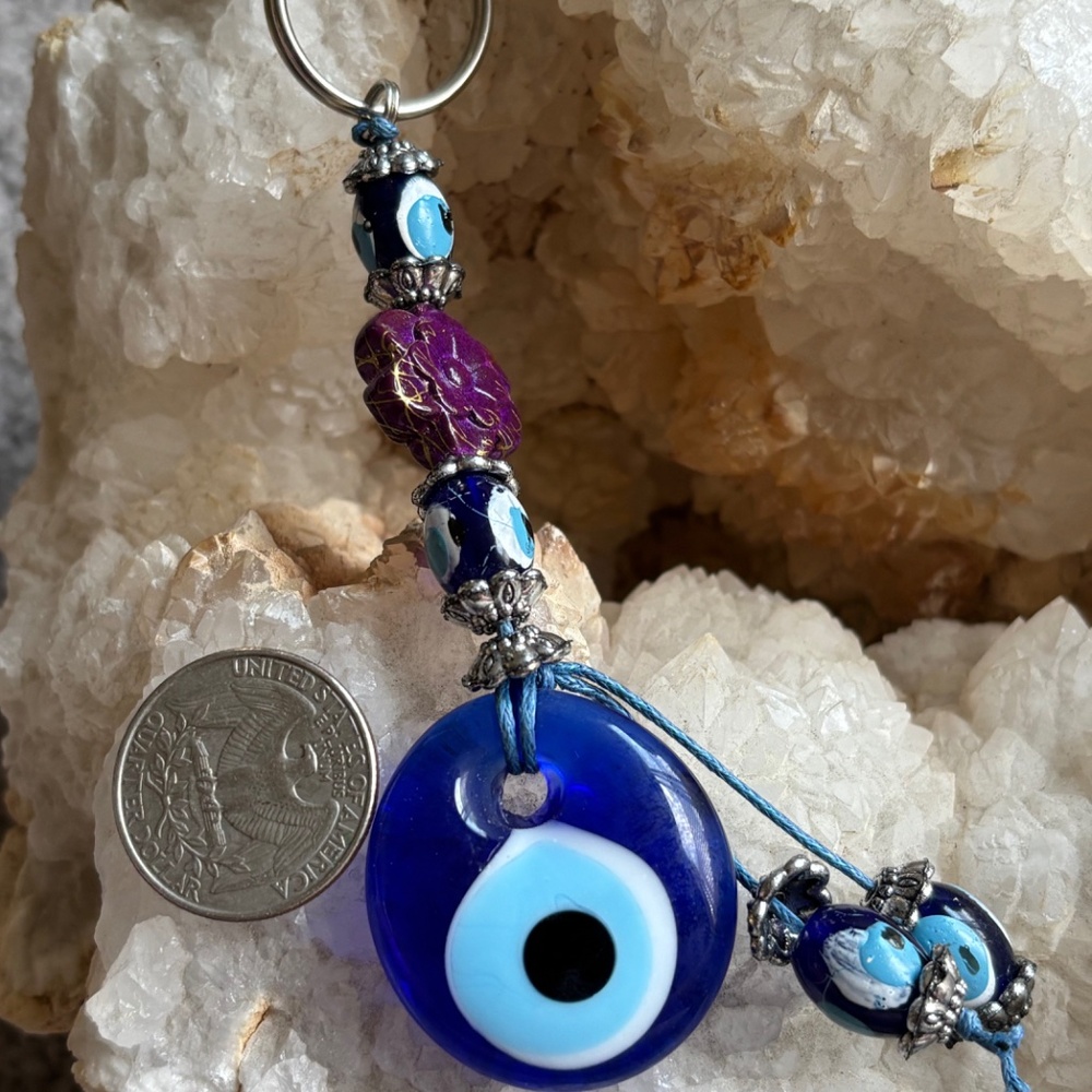 Greek Evil Eye Keychain - NWOT - Picture 4 of 6
